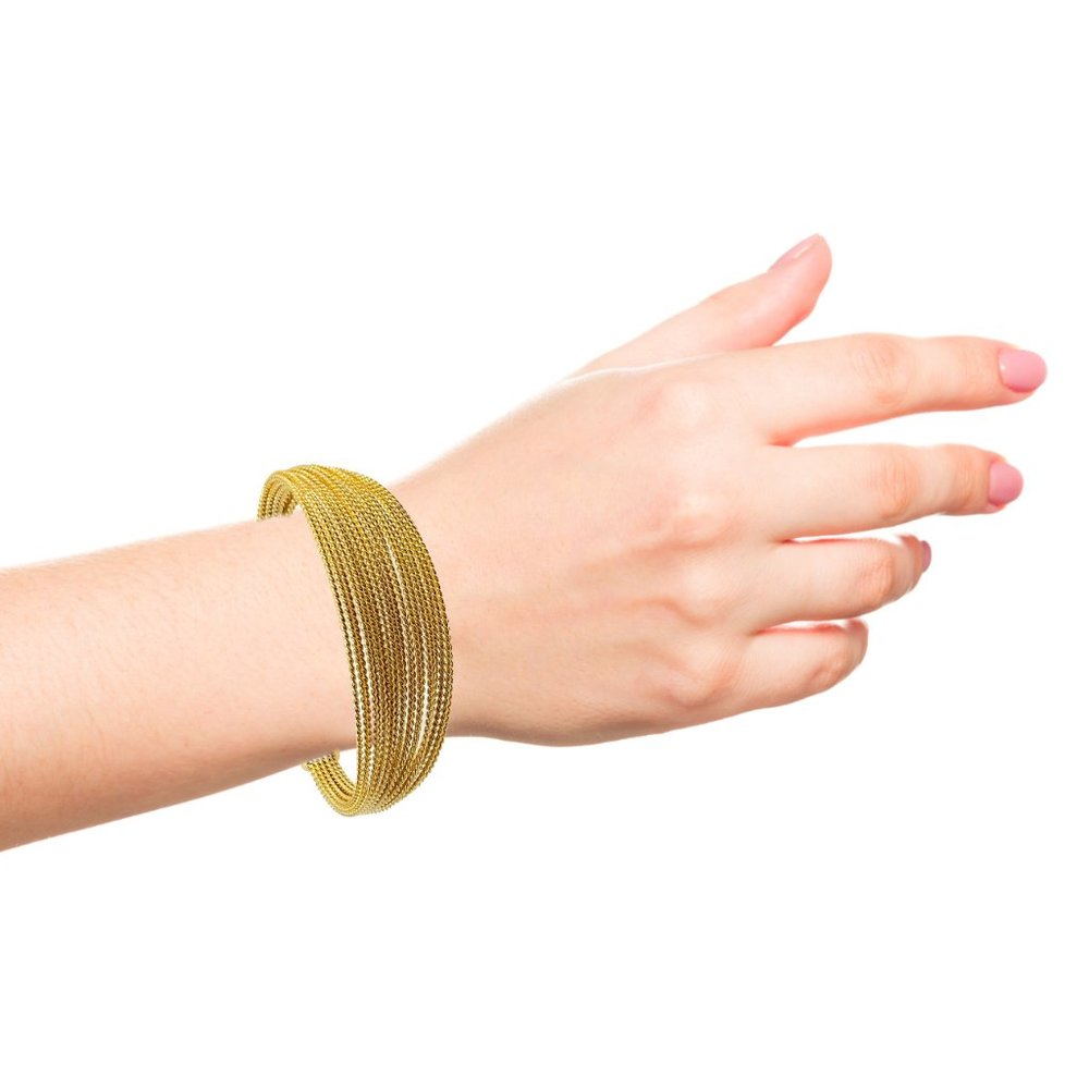 Stainless Steel Gold Plated Cuff Bracelet - Picture 4 of 4